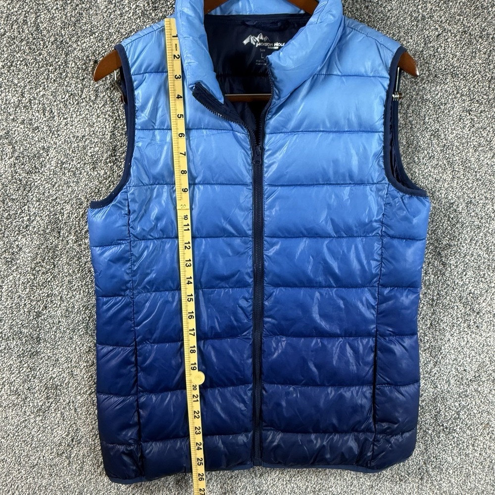 Jackson Hole Outdoorwear Women's Large Blue Ombre Puffer Vest Full Zip - Picture 10 of 10